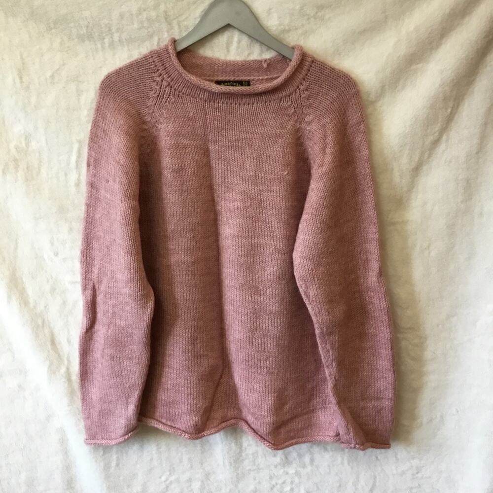 American South Side Pink Alpaca Wool Sweater